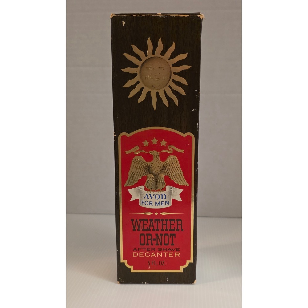 Vintage Avon Weather Or Not After Shave Decanter Full Bottle With Original Box